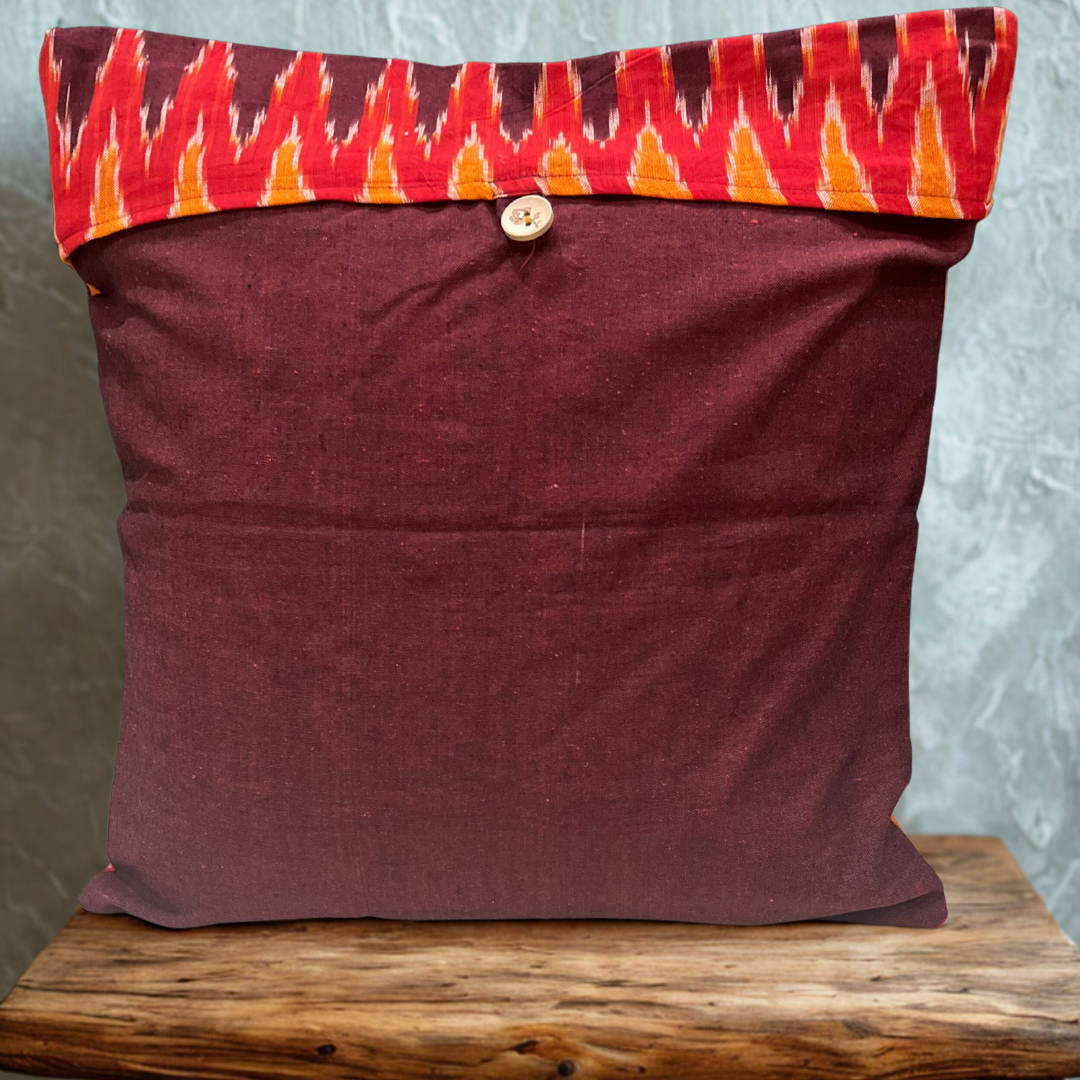 Firecrest – A Dance in Flame and Thread Cushion Cover (16x16)”