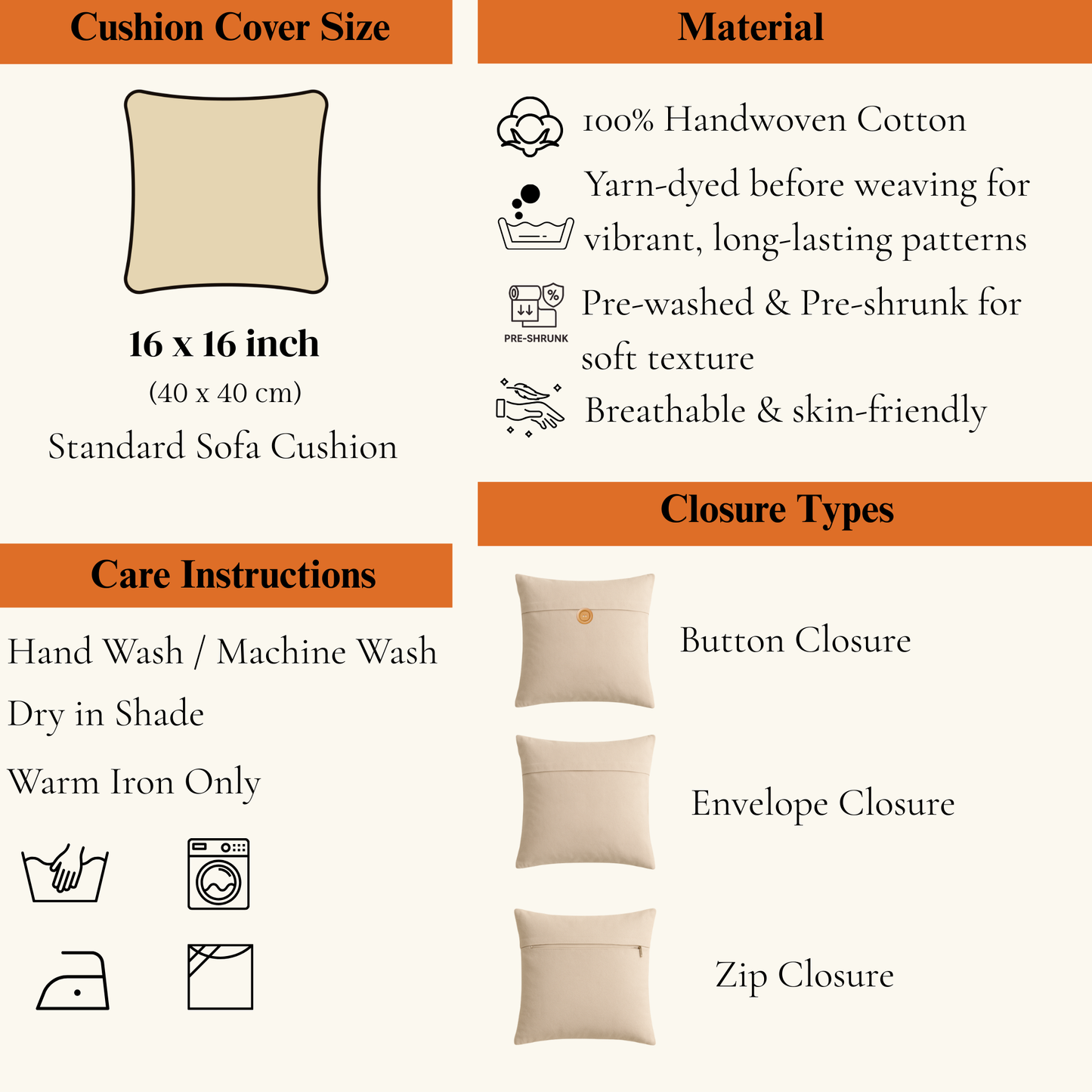 Sunset Rhythm Cushion Cover (16x16)”