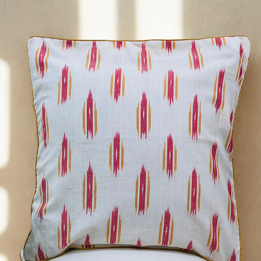 Saffron Drift – Petals in Motion, Woven to Soothe Cushion Cover (16x16)”