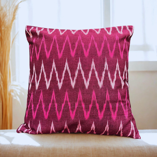 Crimson Raga Cushion Cover (16x16)”