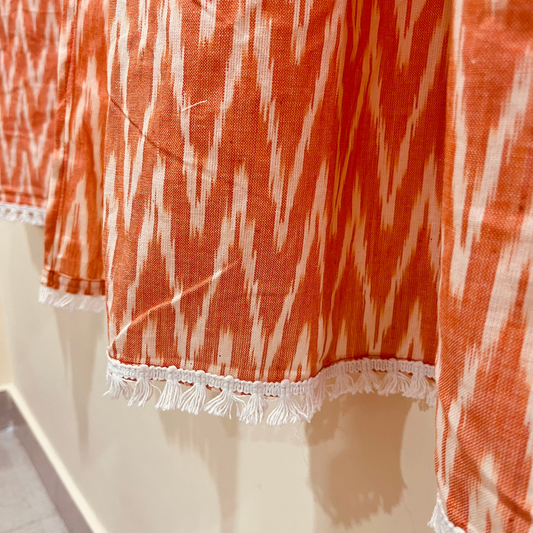 Rhythm Amber – Tab Loop Ikkat Curtain 100% Handwoven cotton 42" Panel Width