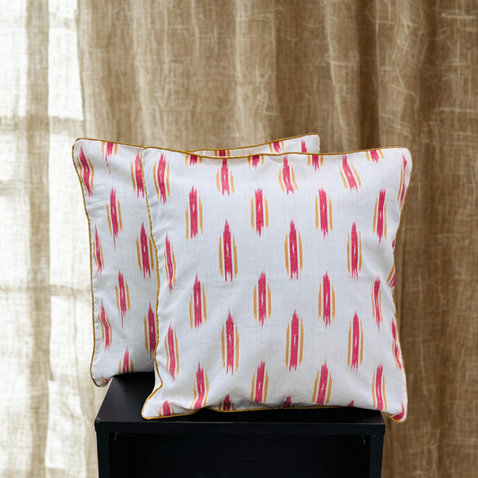 Saffron Drift – Petals in Motion, Woven to Soothe Cushion Cover (16x16)”