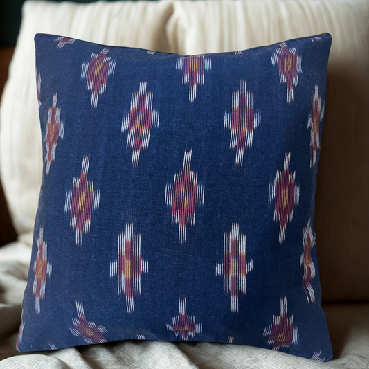 Twilight Ember – Firelight on Indigo Cushion Cover (16x16)”