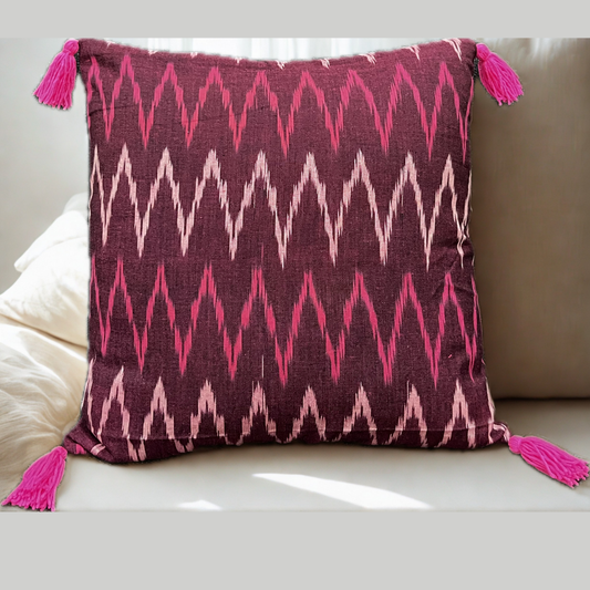 Orchid Whispers Cushion Cover with tassels (16x16)”
