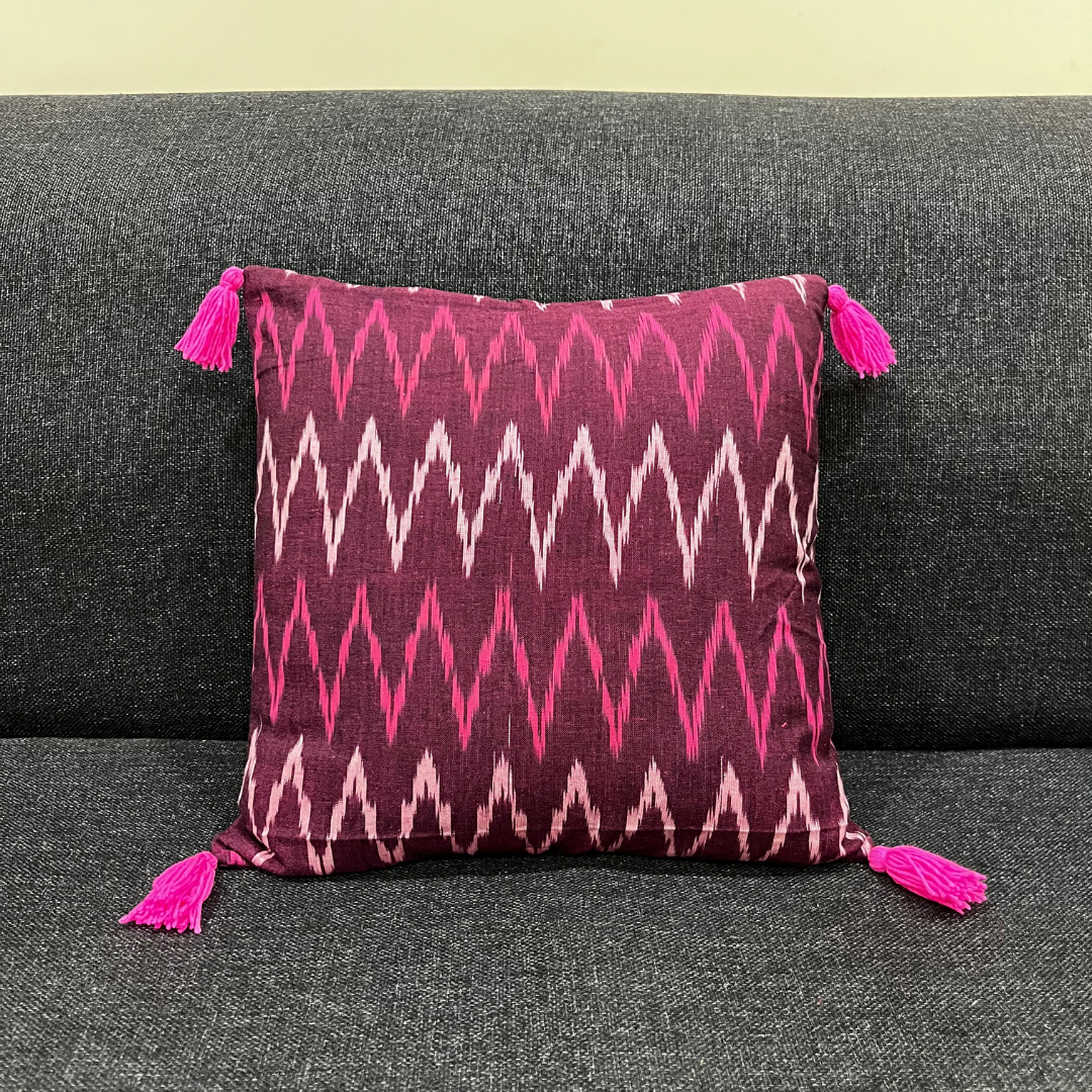 Orchid Whispers Cushion Cover with tassels (16x16)”