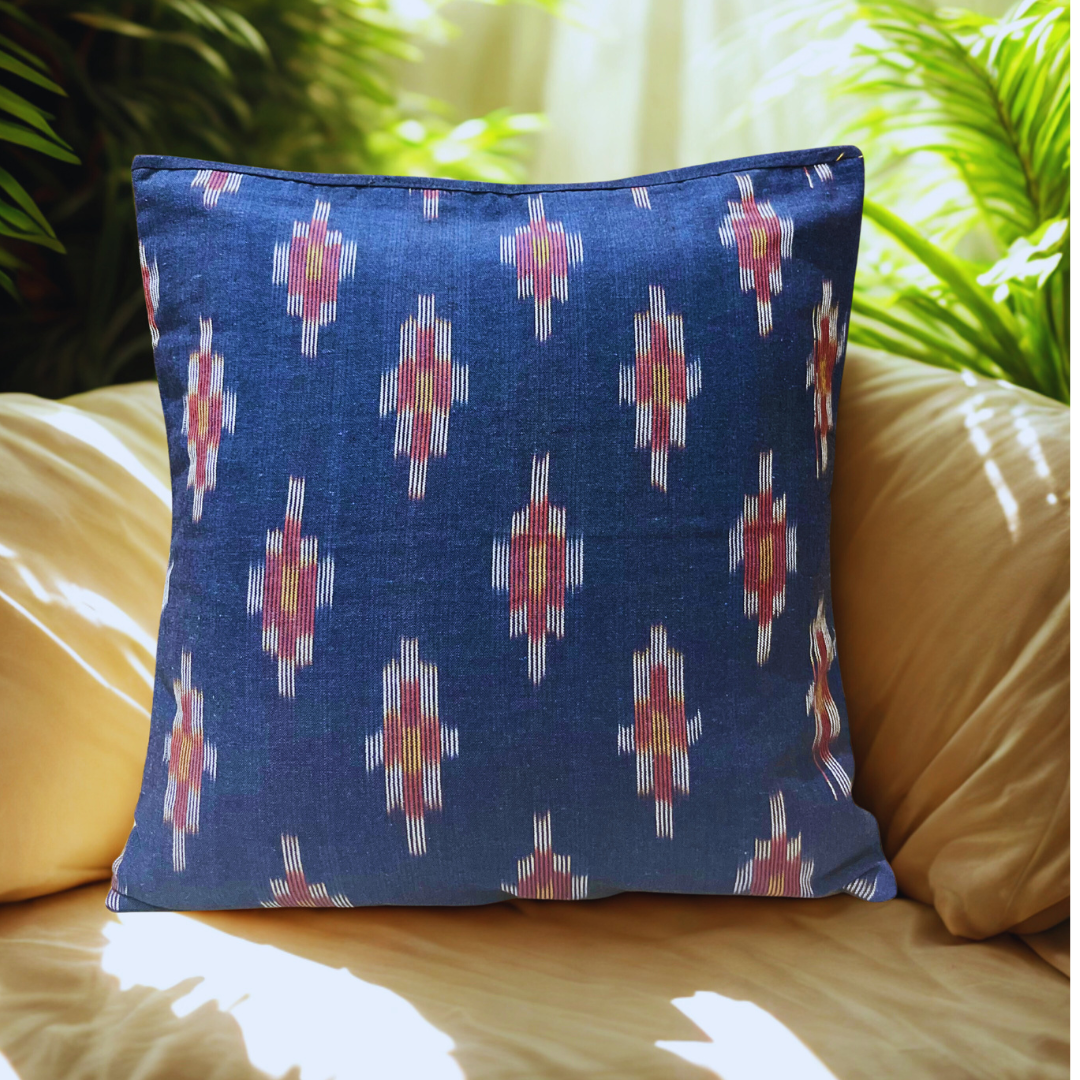 Twilight Ember – Firelight on Indigo Cushion Cover (16x16)”