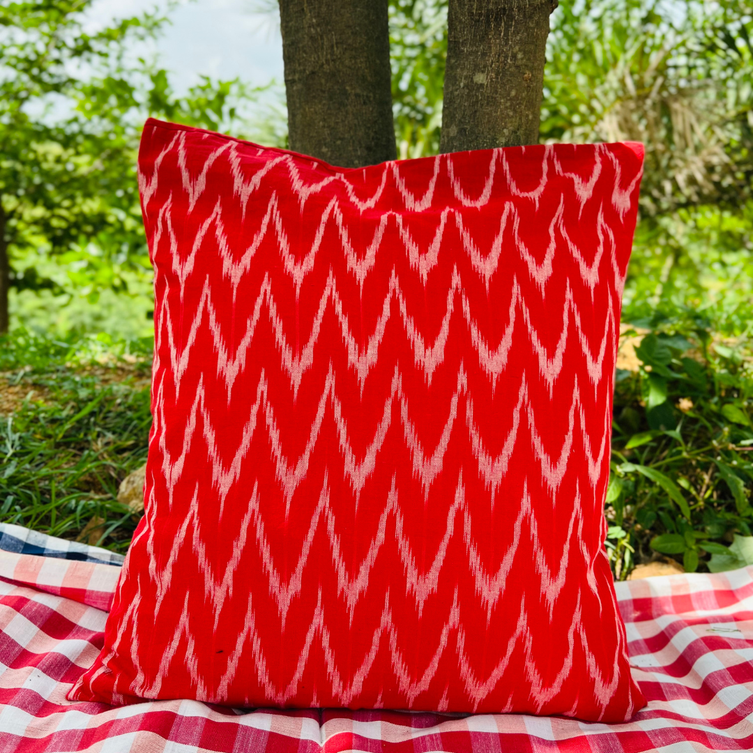Ember Weave – Threads of Fire, Woven to Warm Cushion Cover (16x16)”