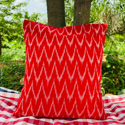 Ember Weave – Threads of Fire, Woven to Warm Cushion Cover (16x16)”