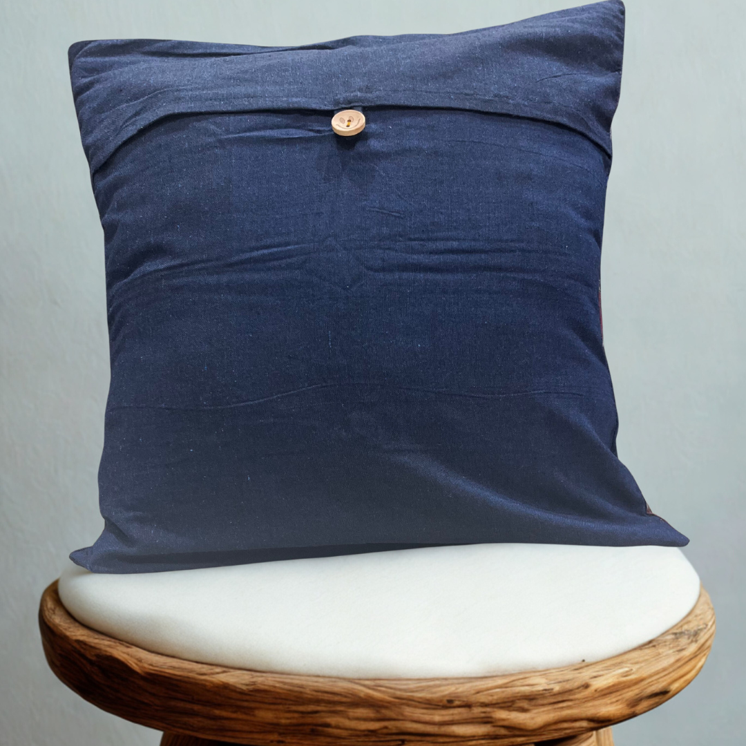 Twilight Ember – Firelight on Indigo Cushion Cover (16x16)”